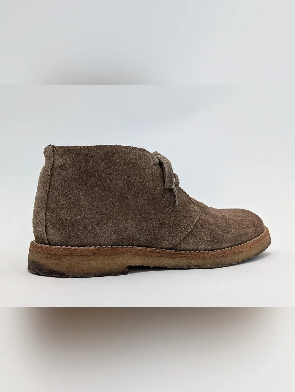 Vince Suede Desert Chukka Boot Sz 7.5 Women Mushroom Taupe Crepe Sole Made Italy